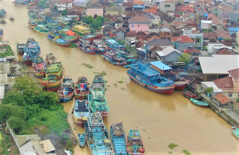 Foto udara kondisi Sungai Juwana / Clakclik.com