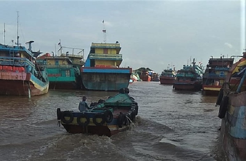 Parkir Kapal Sungai Juwana, Sabtu (13/2/2021) / Jampisawan